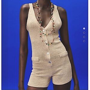 NWT Cider Knit Romper Cream Color Size Large